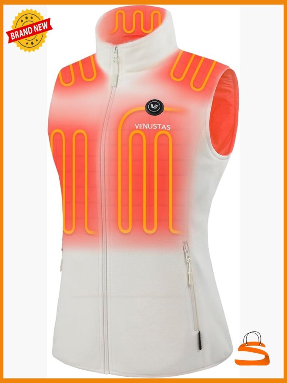 Women's Fleece Heated Vest with Battery 6 Heating Zones Up to 20H Runtime